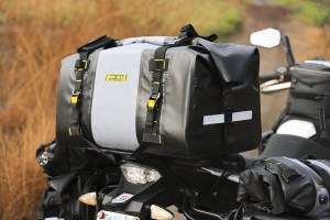 Hurricane 60L Dry Duffle Bag on rear rack